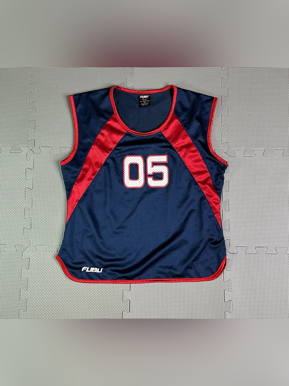 Vtg FUBU Women Shirt XL Number 05 Basketball Jersey Sleeveless Logo